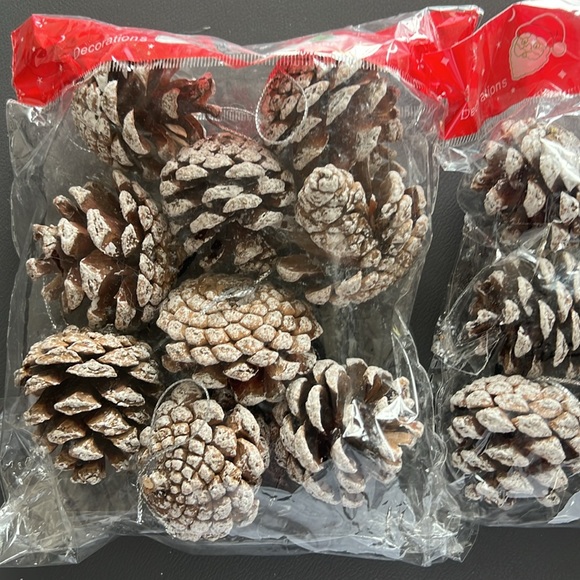 Christmas Pine Cones Berry Branch Ornament With Snow - Picture 6 of 8